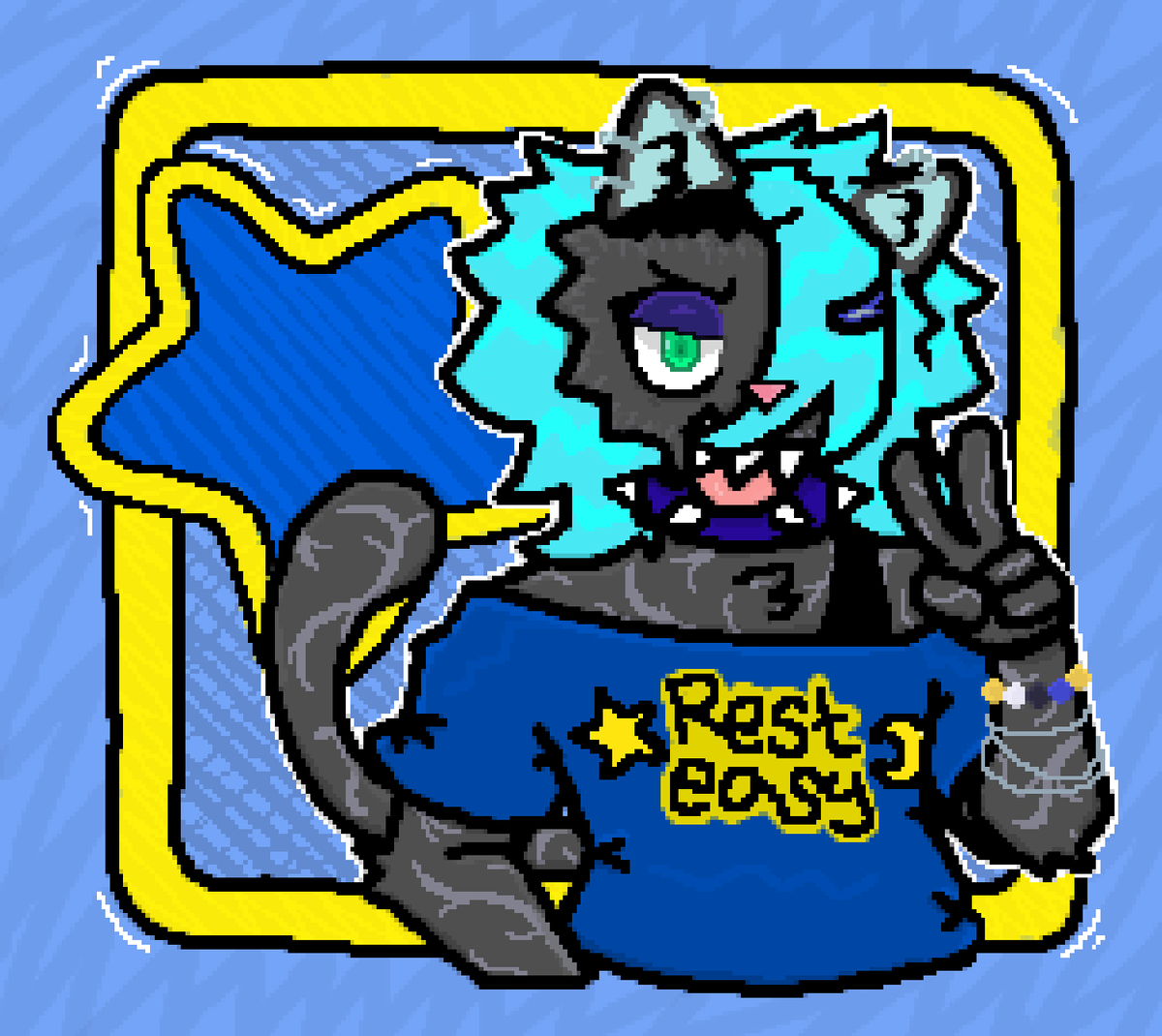 ixidreams's tweet photo. its emo music cat day!!!! drew my friend aqua's sona for their bday c: https://t.co/q0qHYoPBQy