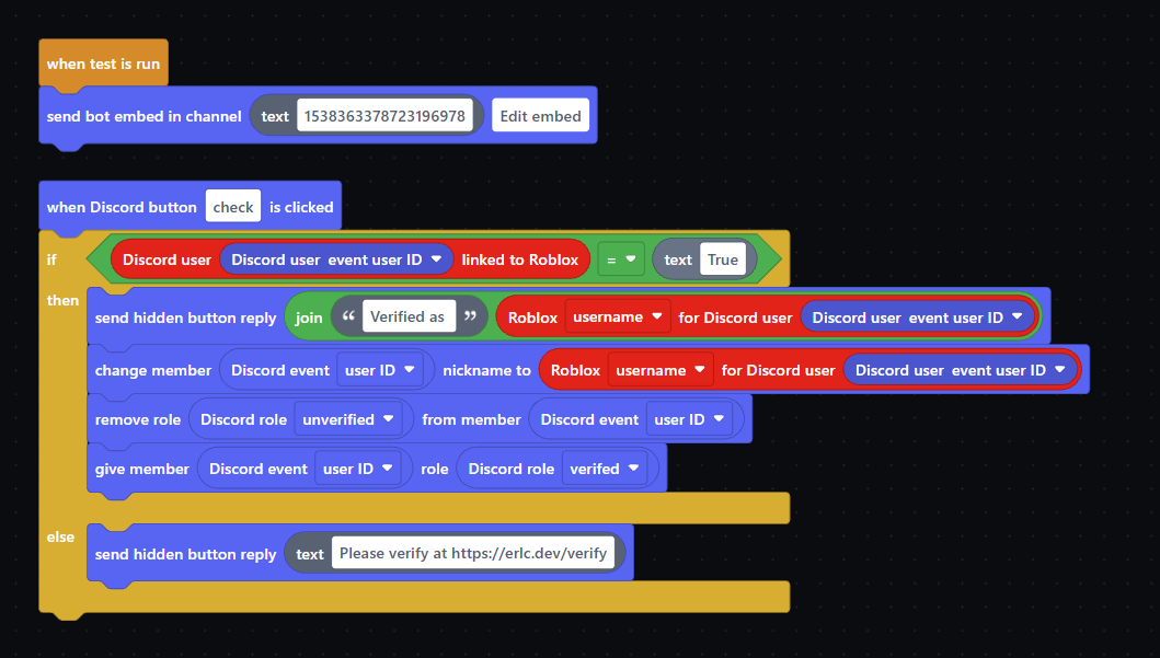 erlcdv's tweet photo. Checkout this cool verification system made with https://t.co/SAhJd14WV8 if you want to try it for yourself join https://t.co/Bs9l3ojQ6B its our verification system! https://t.co/0fAc9aWasf