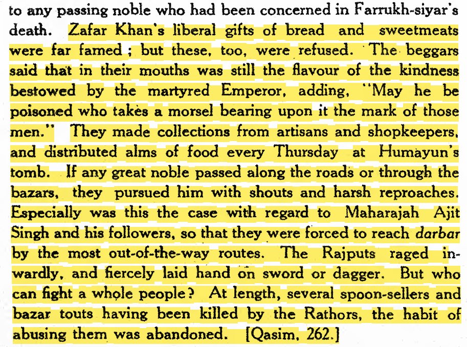 RajputsofEI's tweet photo. The Rathore Rajput retainers of Maharaja Ajit Singh of Marwar,perpetrated a Mass murder of Shopkeepers, Spoon-Sellers, Beggars, Fakirs and artisans of Delhi who assembled near Humayun Tomb to hurl abuses against him for Killing their Patron Emperor Farrukh-siyar. https://t.co/qn4mxjXU27