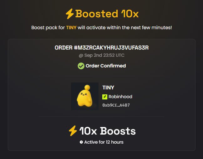 TinyHumansAISol's tweet photo. tiny is boosted 10x on dexscreener.

proud to have @RobinhoodApp as our 2nd home😎🐥 https://t.co/8q5jwNFZLQ