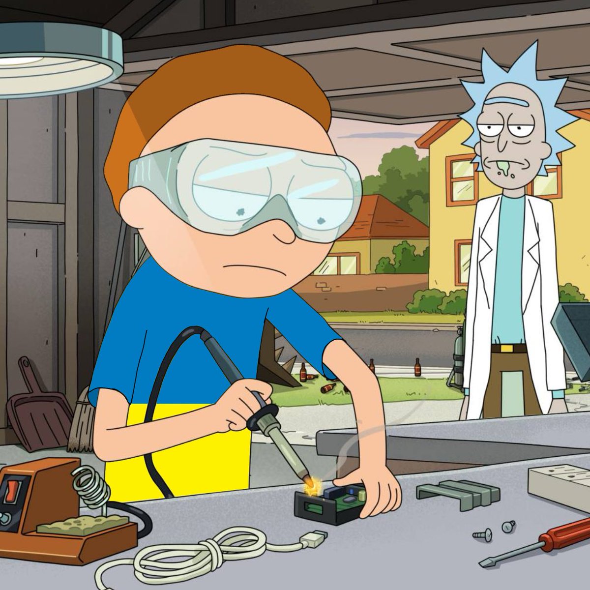 Wannbee_'s tweet photo. ukraine morty #rickandmorty #morty #rick #art https://t.co/0rTRnhWjR7
