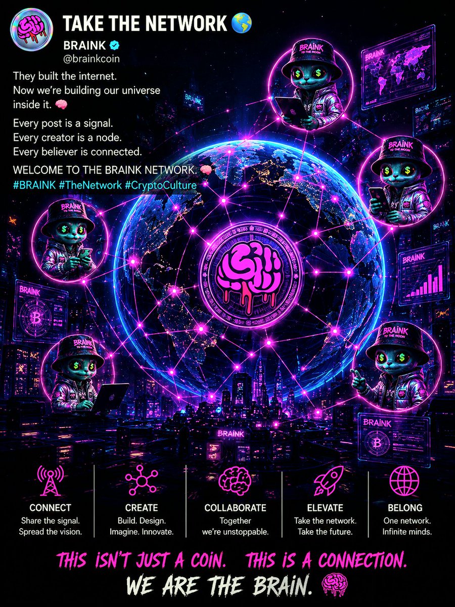 BrainkCoin's tweet photo. They built the internet.
Now we're building our universe inside it. 🌐
Every post is a signal.
Every creator is a node.
Every believer is connected. WELCOME TO THE BRAINK NETWORK.
#BRAINK #TheNetwork #CryptoCulture https://t.co/ocw5tFSkwy