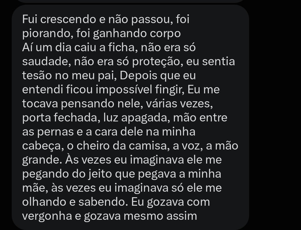 Lucadolbl's tweet photo. Relato real de uma filha, que se arrepende de não ter tentado com o pai.

venha desabafar, dm aberta 
#incesto #incest #daddy https://t.co/YjukLVCjlU