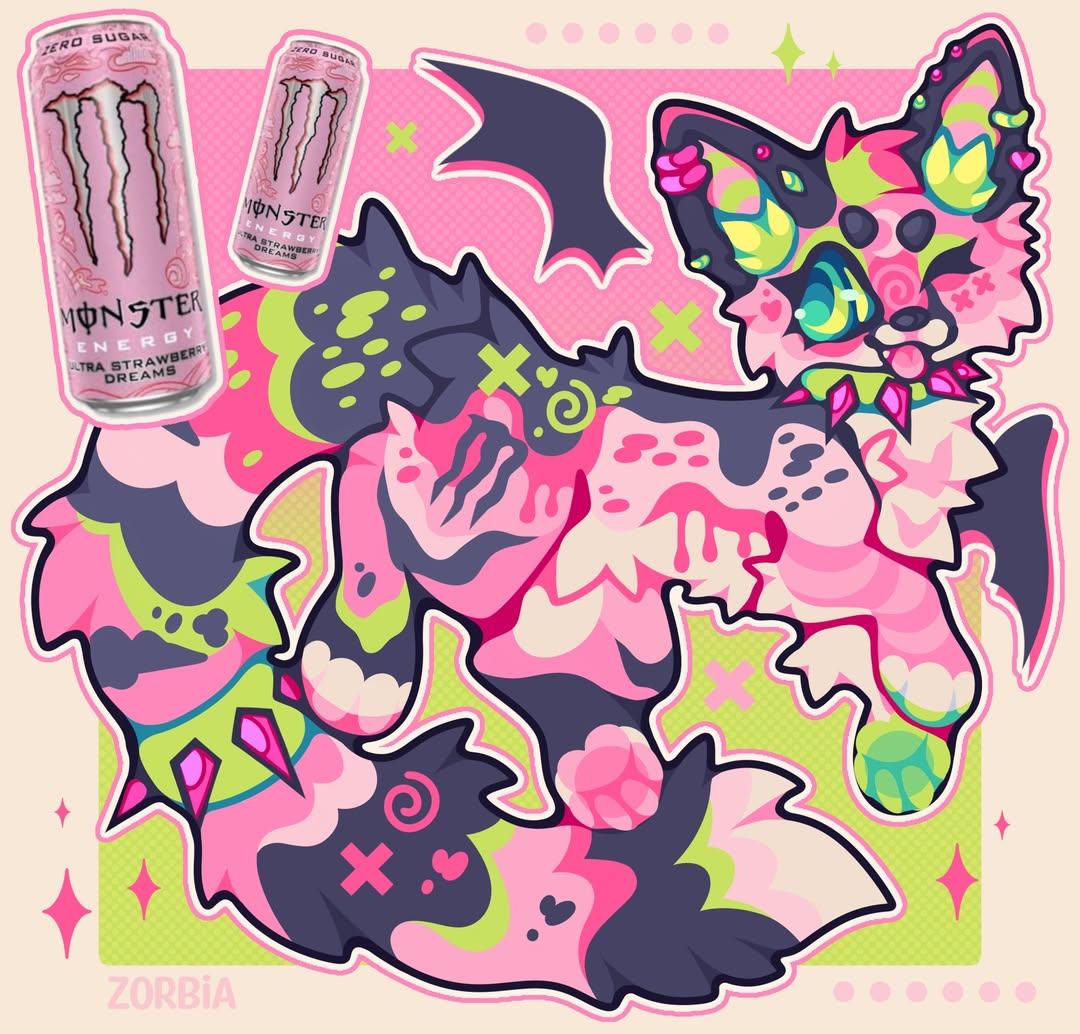 ZorbiaArt's tweet photo. ultra strawberry dreams monster kitty :3 🩷🍓 https://t.co/fUUu3qqBrW