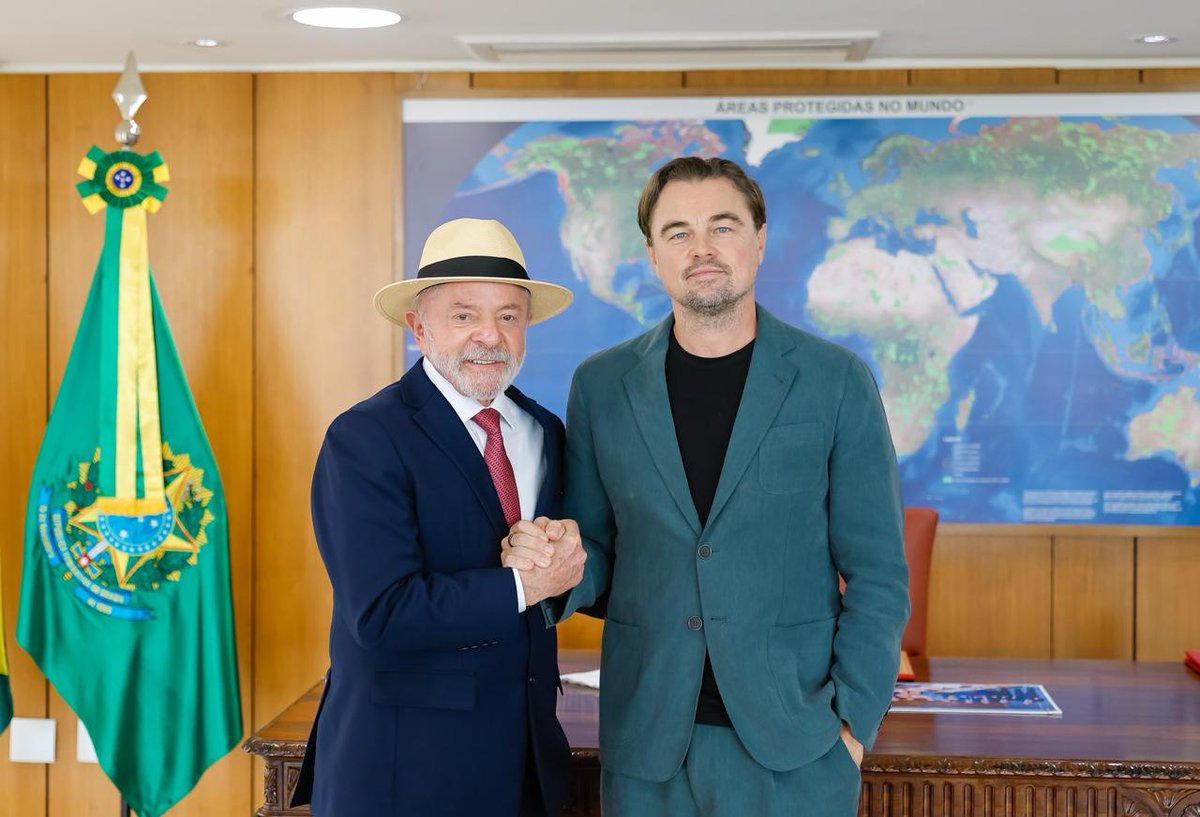 somoscorta's tweet photo. Lula da Silva se reunió con Leonardo DiCaprio en el Palacio de Planalto de Brasil.

https://t.co/ASi4qayayS https://t.co/I11le4QRNl