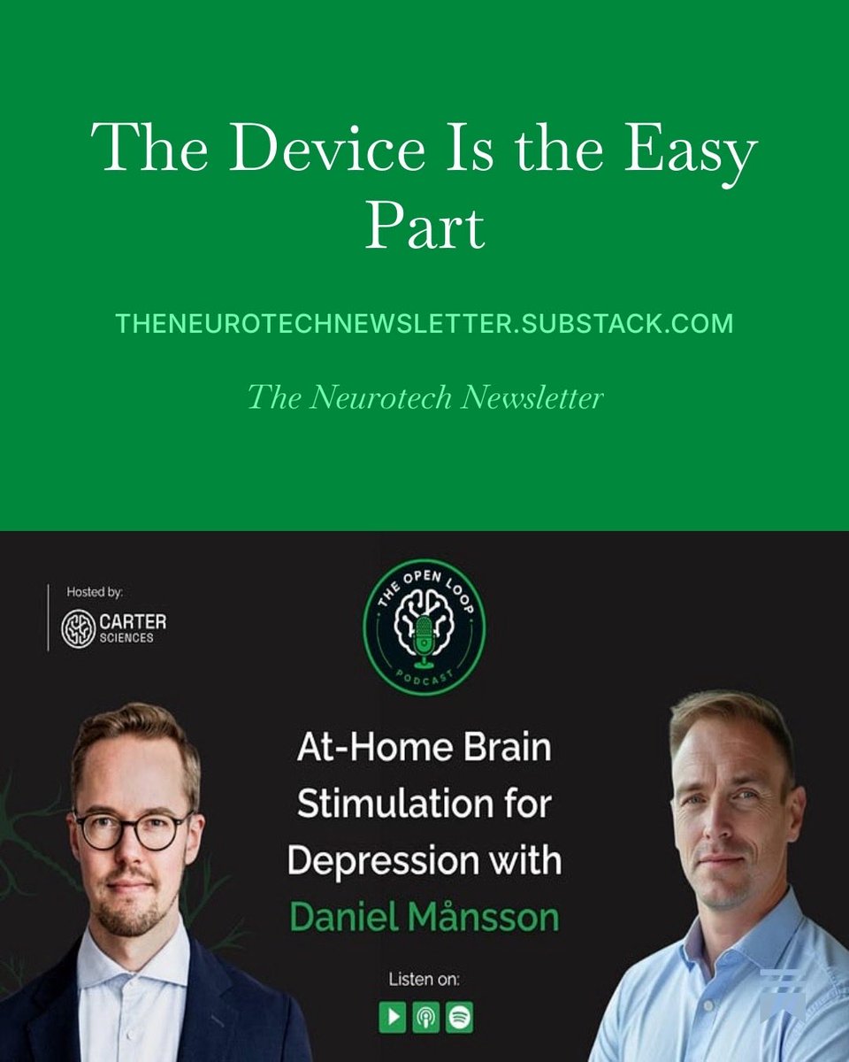 NeurotechNewlet's tweet photo. Flow Neuroscience got FDA approval for the tDCS device which treats Drug Resistant Depression.
Check out the interview with their CSO, Daniel Mansson 

https://t.co/DDI9YEpjja https://t.co/JDF6Ea7FRG