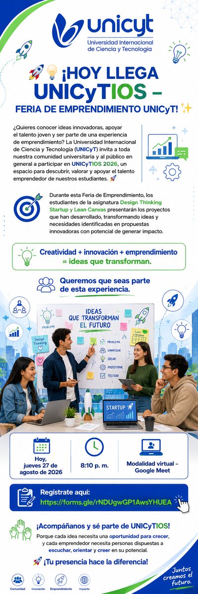 UNICyT's tweet photo. 📣 UNICyT invita a sus profesores e investigadores a la Agenda #PanamáCOMPETITIVO: Sé parte de la Misión País, organizada por el CNC.
📅 16/9/2026
📍 Hotel RIU, Salón Barcelona
¡Academia e investigación por un Panamá más competitivo!
#MEDUCA #CONEAUPA #CTDA #SENACYT #ACP https://t.co/weO8Nhtln4