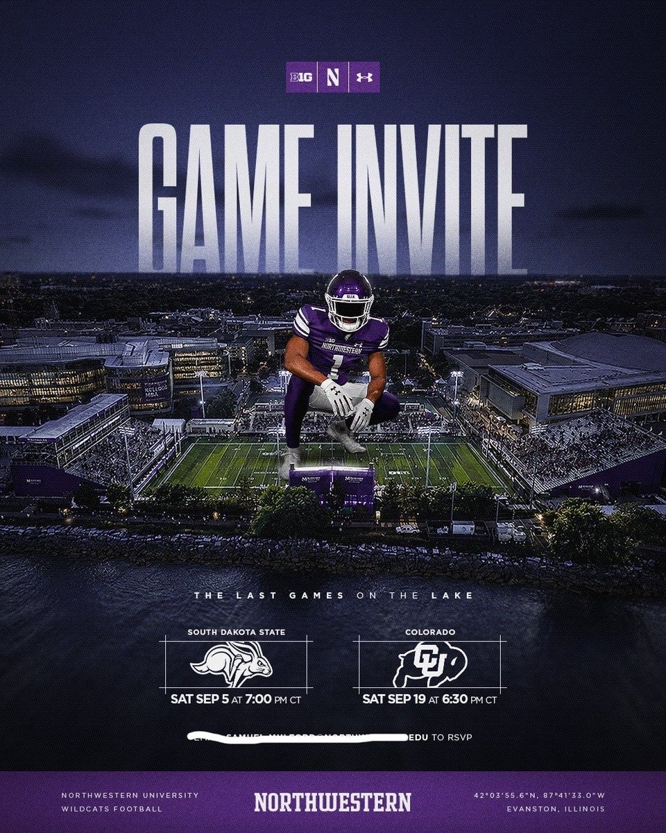 CFK_UNO1's tweet photo. I will be down at Northwestern This Saturday (9/5) for a Gameday Visit! @CoachAT23 @NUFBFamily @Coach_Mulford @EDGYTIM @AllenTrieu https://t.co/bocDzMPojl