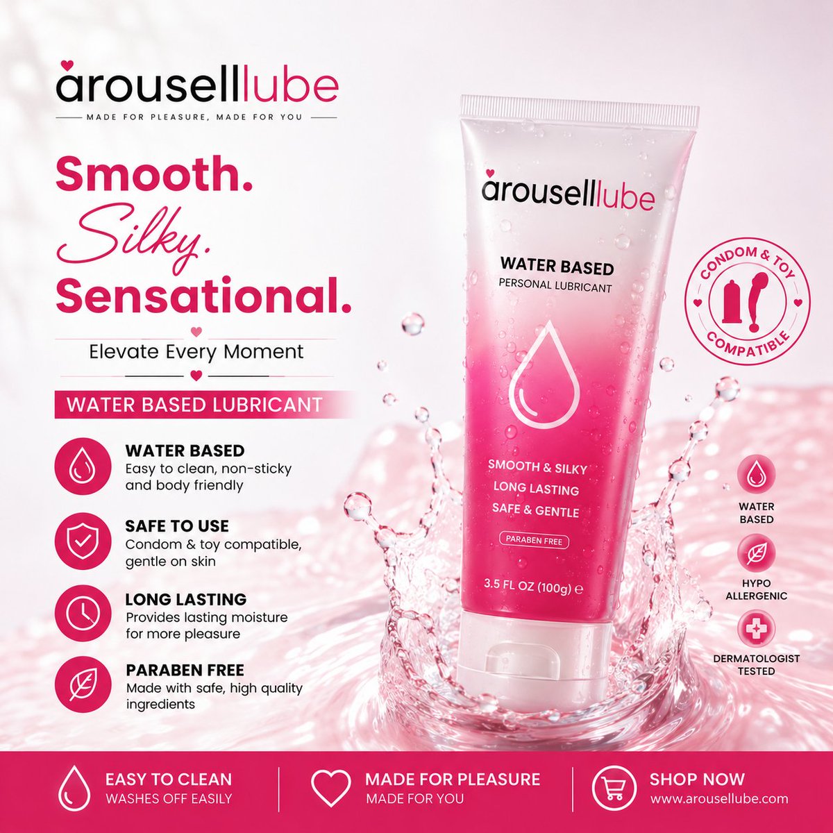 Arousellube's tweet photo. 💧 Smooth. Silky. Sensational.💗
Meet ArouselLube Water-Based Personal Lubricant — designed to add smoothness, comfort, and lasting moisture to your intimate moments.
✨ Water-based & easy to clean
✨ Smooth, silky texture
✨ Long-lasting lubrication
✨ Gentle-feeling formula
✨ Condom & toy compatible
✨ Paraben-free formula
Whether you're looking for extra comfort or simply want to elevate every moment, ArouselLube helps keep things smooth and enjoyable.
💕 Smooth. Silky. Sensational.
🛒 Shop now: https://t.co/bGO15GEcph
#ArouseLube #WaterBasedLube #PersonalLubricant #IntimateWellness #SmoothAndSilky #Lubricant #SelfCare #Couples #MadeForPleasure