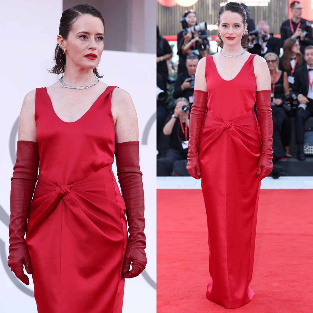 dequemeolook's tweet photo. Claire Foy de Bottega Veneta na pré-estreia de ‘Ink’ e cerimônia de abertura do 83º Festival Internacional de Cinema de Veneza. #Venezia83 #ClaireFoy #BottegaVeneta 📸 Getty Images https://t.co/fMPsmHfGRP