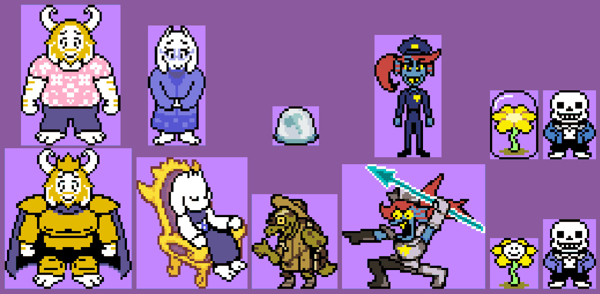 TemmieOrSmth99's tweet photo. The returning casts Dark World designs if they changed the same way fans think Sans would in the Dark World: https://t.co/1SJez6tOjo