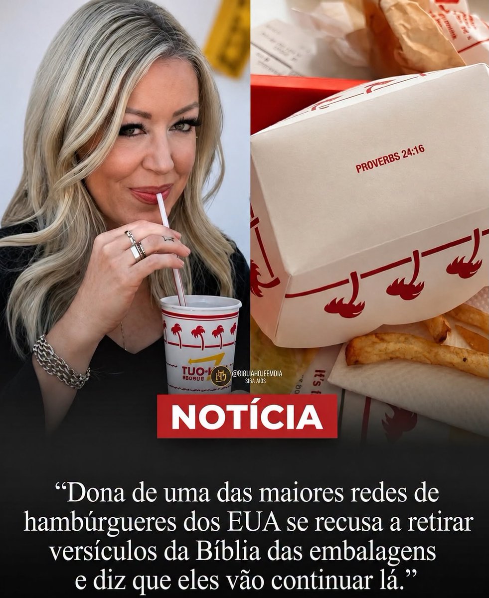 RosbifesTalk's tweet photo. #RedNews
A famosa rede americana In-N-Out Burger mantém viva uma prática iniciada nos anos 90: a impressão discreta de versículos bíblicos em suas embalagens, copos e bandejas.
+ https://t.co/eiPiP4AICq