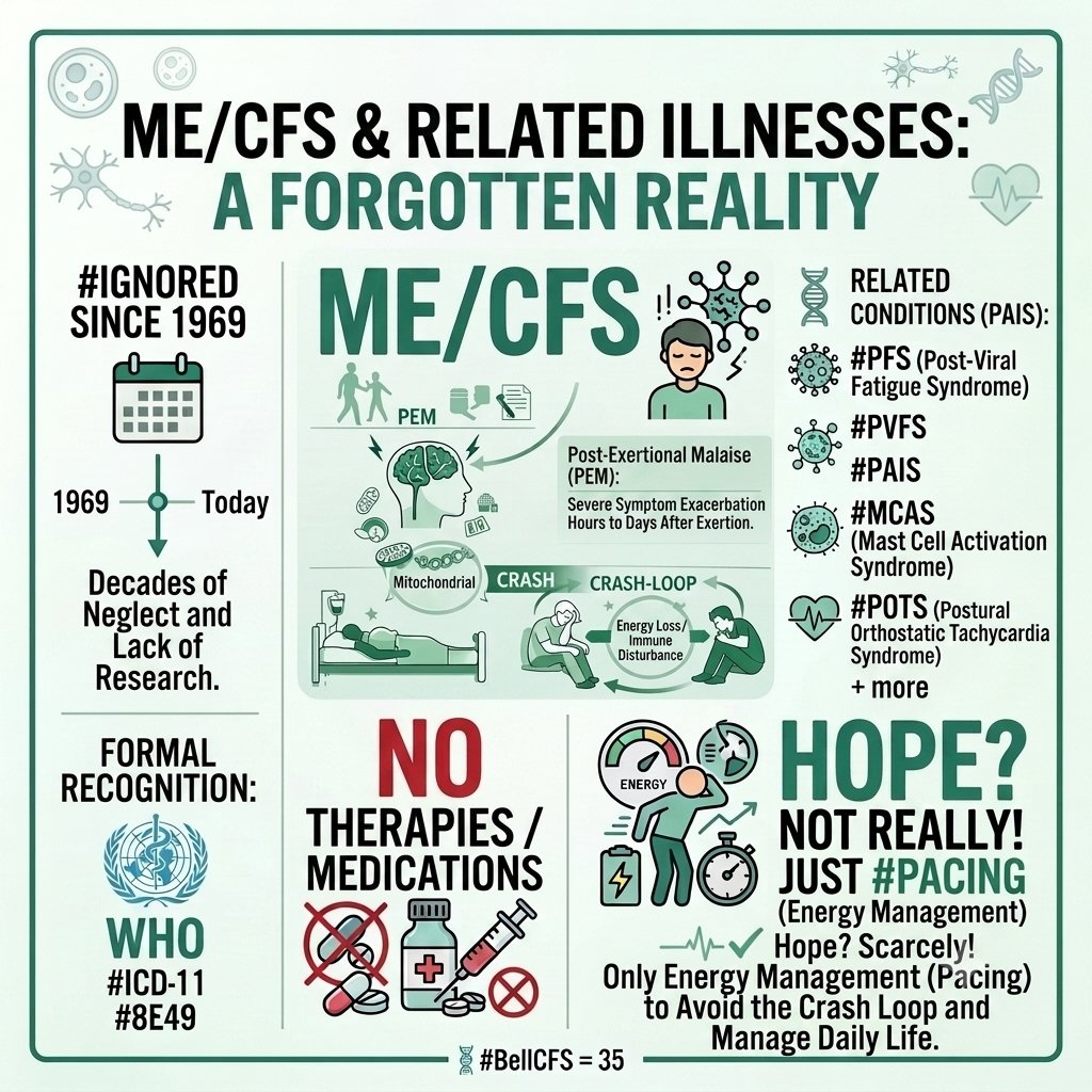 Diagnose8E49's tweet photo. #MECFS: The Forgotten Reality 🇬🇧
“Since 1969 ignored: ME/CFS – the forgotten fight against energy crash and hopelessness” #BioMarker #Sience #pwME #ME #CFS #PVFS https://t.co/fw4Tjeip25
