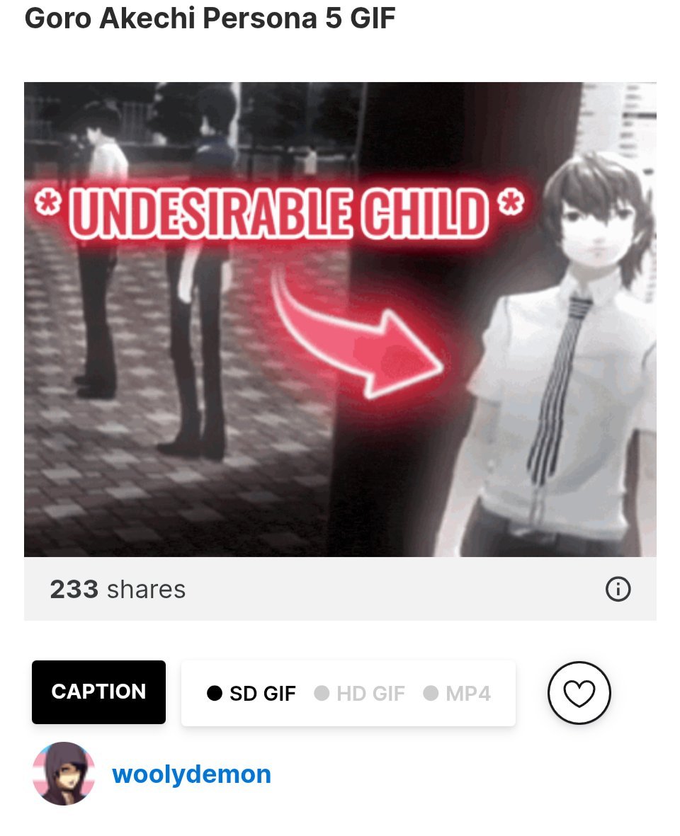 woolydemon's tweet photo. Ok this is the Last Time I'm speaking on this bc this is just making me miserable and I want to move on, but can I at least be recognized as the creator of the Akechi gif without having to see it be attributed to the wrong person AGAIN . (seen this like 3 times today. Wtf). https://t.co/x4zLEM9fde