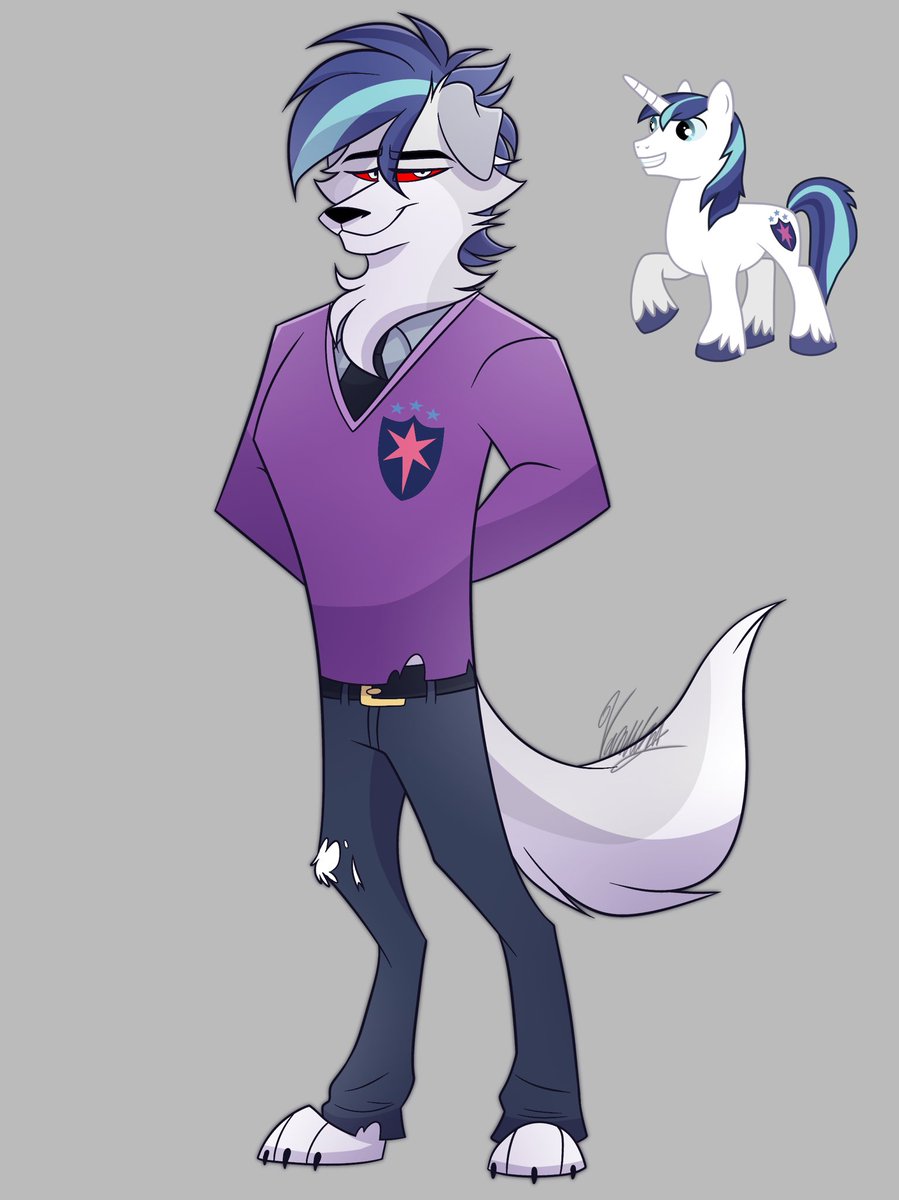 Vanillante's tweet photo. Shining Armor as a hellhound 🤍💙🩷

#HelluvaBoss #MLP https://t.co/fY43QiBYQA