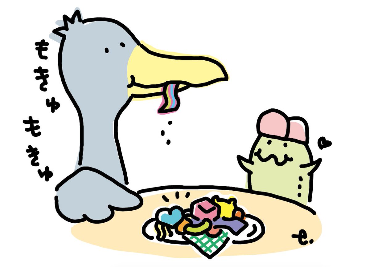 hashimon_picc's tweet photo. 今日はグミの日なんだって。みんな達はどんなグミが好き？ぼくはリボンみたいな形ですごーく酸っぱいやつが好き🍭🍬　#ハシビロコウ #はしもん #ハイギョ #どろくん #グミの日 https://t.co/HJei88JBYg