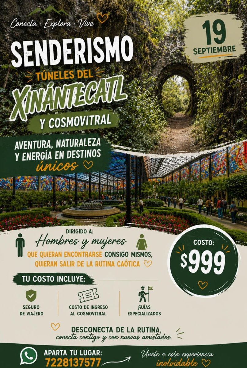 Bruceltoro's tweet photo. No olviden que el próximo #19deSeptiembre tenemos una visita a los Túneles del Nevado de Toluca. Ven a disfrutar de un día en la naturaleza. Todavía hay lugares...
#GuíaDeTurismo #Ecoturismo#Senderismo #Zinacantepec #CiudadDeMéxico #Senderismo https://t.co/3itfweGXgV