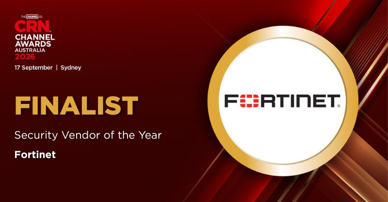 FortinetANZ's tweet photo. Honoured that Fortinet is a finalist for Security Vendor of the Year at the CRN Channel Awards Australia 2026! 🏆

A testament to our partners, innovation and commitment to cyber resilience.

#Fortinet #CRNChannelAwards #CyberSecurity https://t.co/NrnGLBqnrg