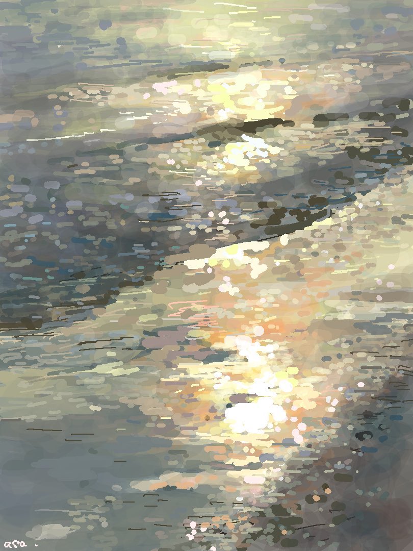 ito_asa_'s tweet photo. 揺らめく波間のスケッチ。 https://t.co/29hxBTaB0J
