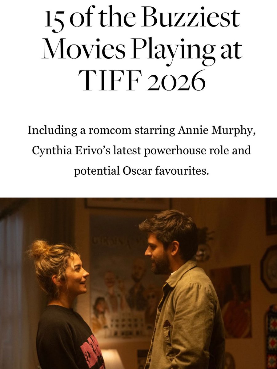 mudu_vina's tweet photo. More buzz for our upcoming TIFF romcom, All That She Wants, starring Annie Murphy and Cooper Raiff. https://t.co/jG2aUxEC2b