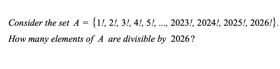 USDescartes's tweet photo. Problem of the Day – Evening Edition!
Okay, I think THIS is the last Number Theory 2026 problem for awhile. Again, I ask: what should I do next? Integration? Differential Equation? Combinatorics? Something else?
#POTD #Math #NumberTheory #Factorials #Divisibility https://t.co/cAOK7s3bkT