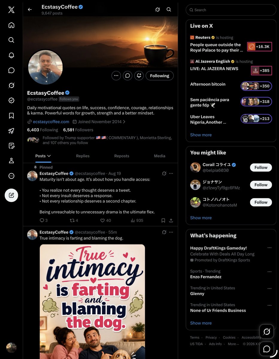 UnfilteredQ12's tweet photo. Welcome aboard, @ecstasycoffee! πΊπΈβ Appreciate the follow.
But I have to askβ¦ whatβs going on with that finger in your profile picture? π
#NewFollower #ClearStandard https://t.co/vBZkCCwplQ