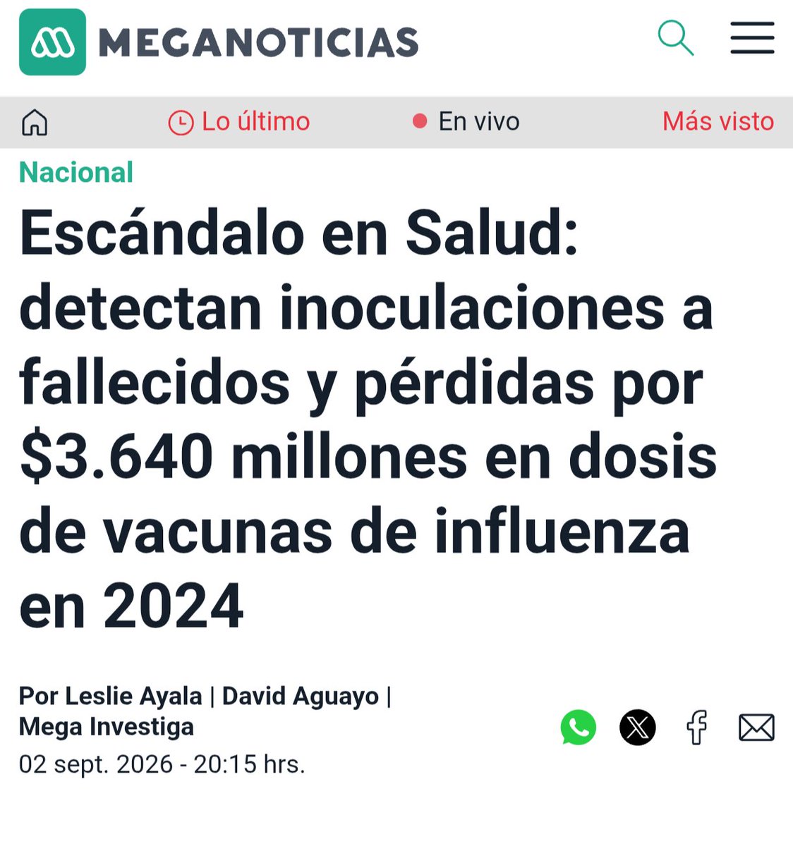 Caplevi1540's tweet photo. Esto si que es un mega escándalo del gobierno de Boric, usaron vacunas con personas "fallecidas" y se perdieron $3.640 millones.

Ahh pero la izquierda anda más preocupada de investigar a "los bots" de X. https://t.co/MT0HjtMVOd