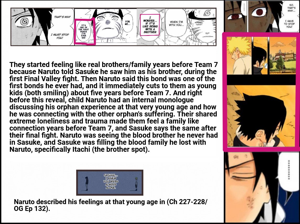 mg2eemg2's tweet photo. @Aznkewl @benxard Naruto is not you, he is a fictional character. They were also classmates for 6 years and bonded as orphans for 5 years before Team 7. And they started feeling like real siblings years before Team 7. https://t.co/Mup3UprBmP
