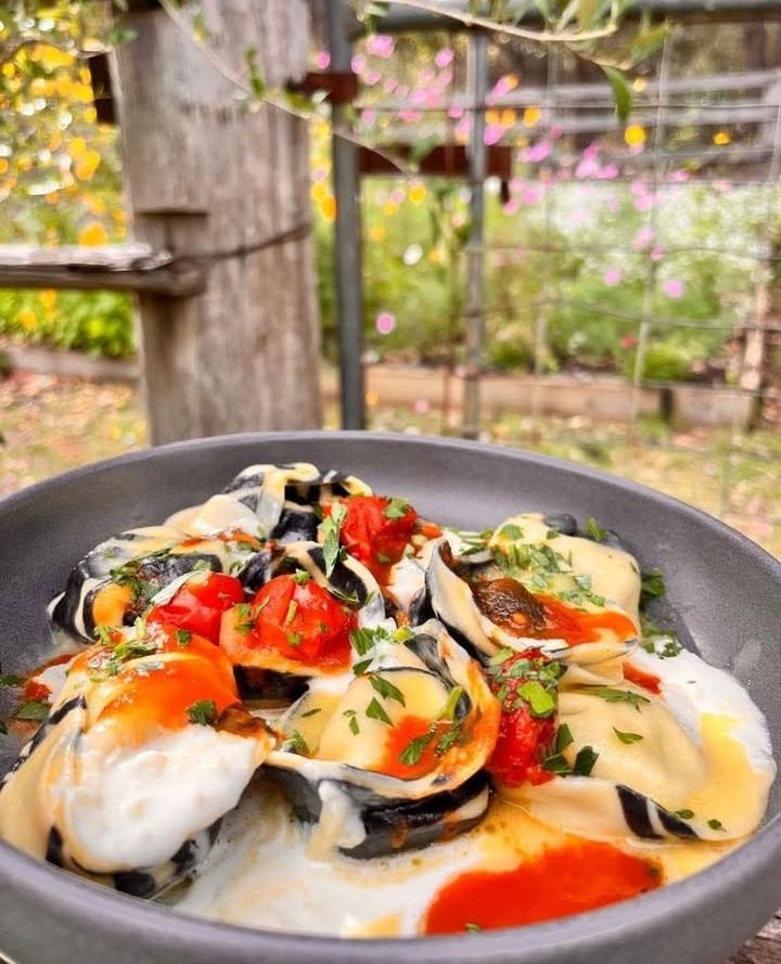 Jonny_JayS's tweet photo. Chef Andrea Antonio D'Ambrosio’s Squid Ink Seafood Tortellini is a farm-to-plate masterpiece: Goldband Snapper, WA prawns, seafood bisque, cherry tomatoes, stracciatella and Leccino oil. Buon App! https://t.co/dHBEwiNHUe