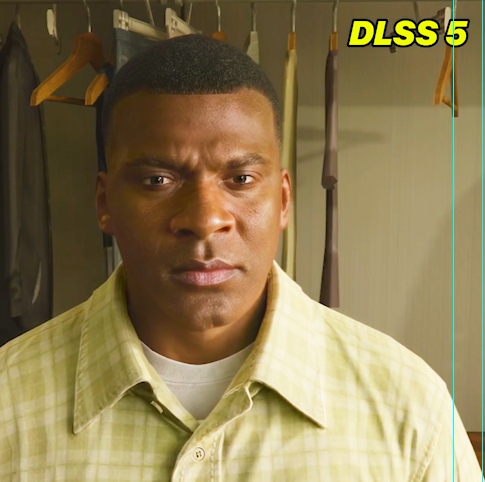 jorskiclips's tweet photo. NVIDIA’s new DLSS 5 just leaked through 2k27, and people are putting it in every game 

Yeah this went viral, because the GTA 5 comparisons have all kinds of opinions on it. But then they put it in Cyberpunk and it literally looks like straight security camera footage 

These renders are basically DLSS 5 cranked to 100% on every pixel, with nobody steering it. Which half the internet still hates DLSS 5 for obvious reasons. Meanwhile the other half thinks it’s the future of gaming after the potential in these leaks 

Actual DLSS 5 drops September 3rd so we’ll see if making games run worse for AI graphics and face filters is worth it