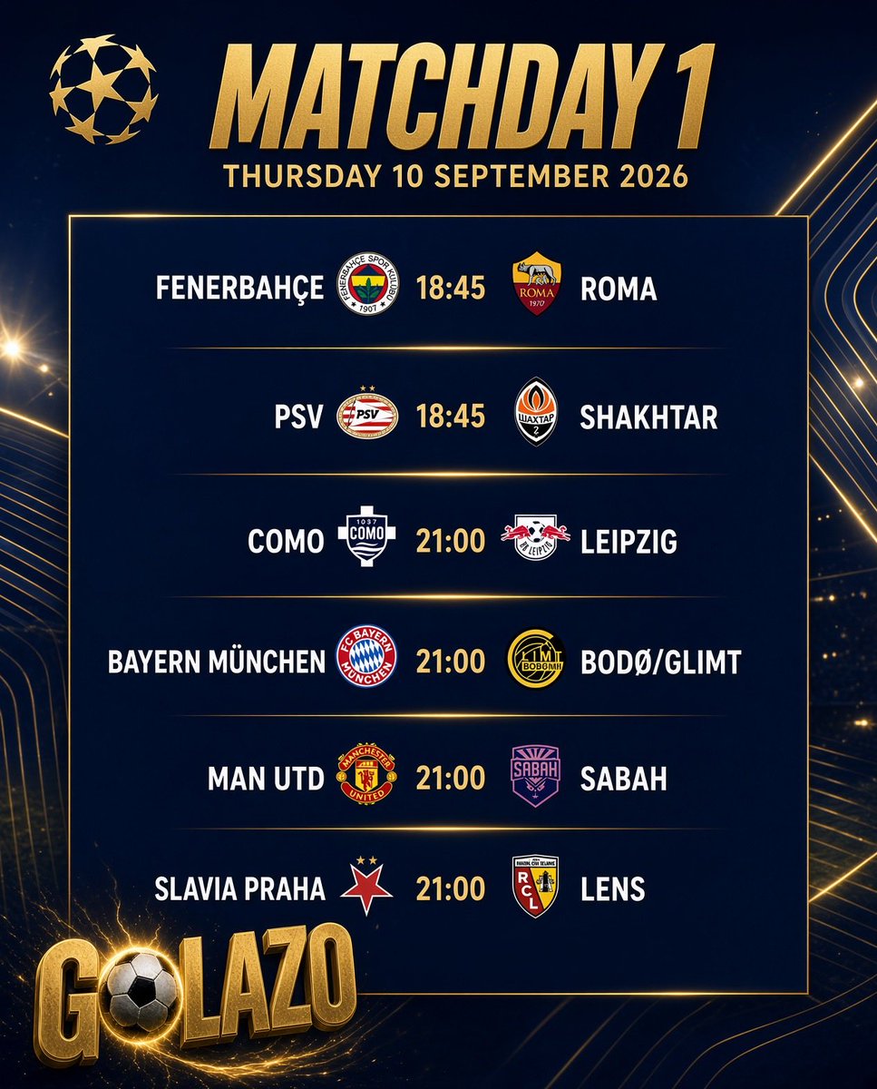Golazo_365's tweet photo. #UCL #Uefa #ChampionsLeague 

Match Day 1 is getting closer https://t.co/YEapL9XIyp