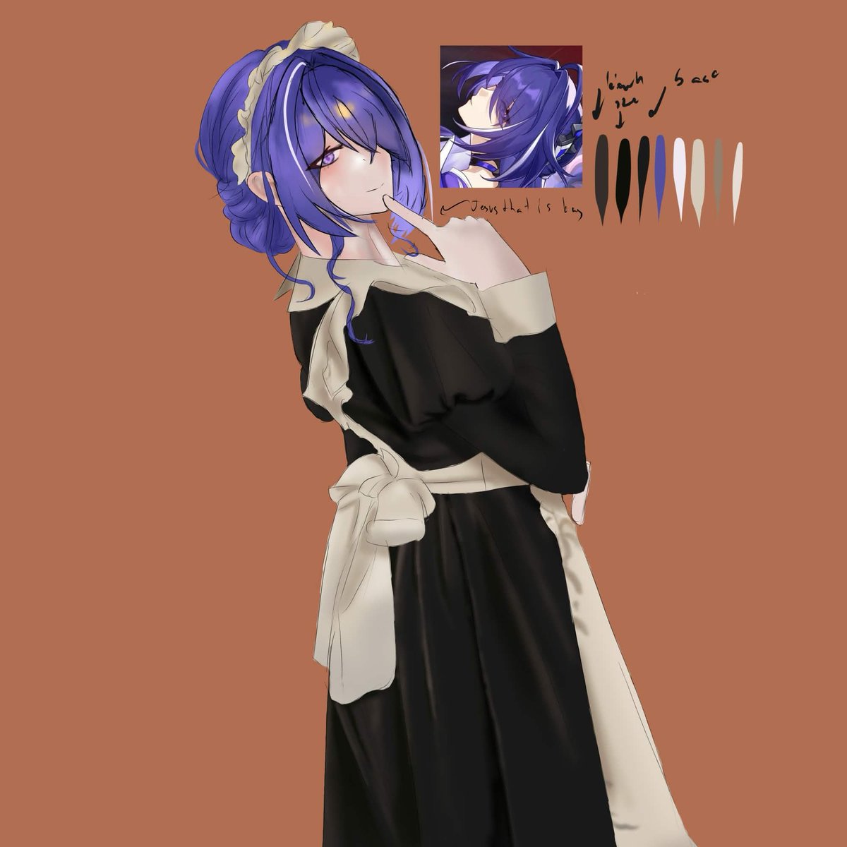 BeaconplayzR's tweet photo. Maidcheron! #acheron #honkaistarrrailfanart #HonkaiStarRail comment anyone U wanna see in a maid dress (I can't draw men (lack of skill) so sorry on that) https://t.co/UeBavmgK7R