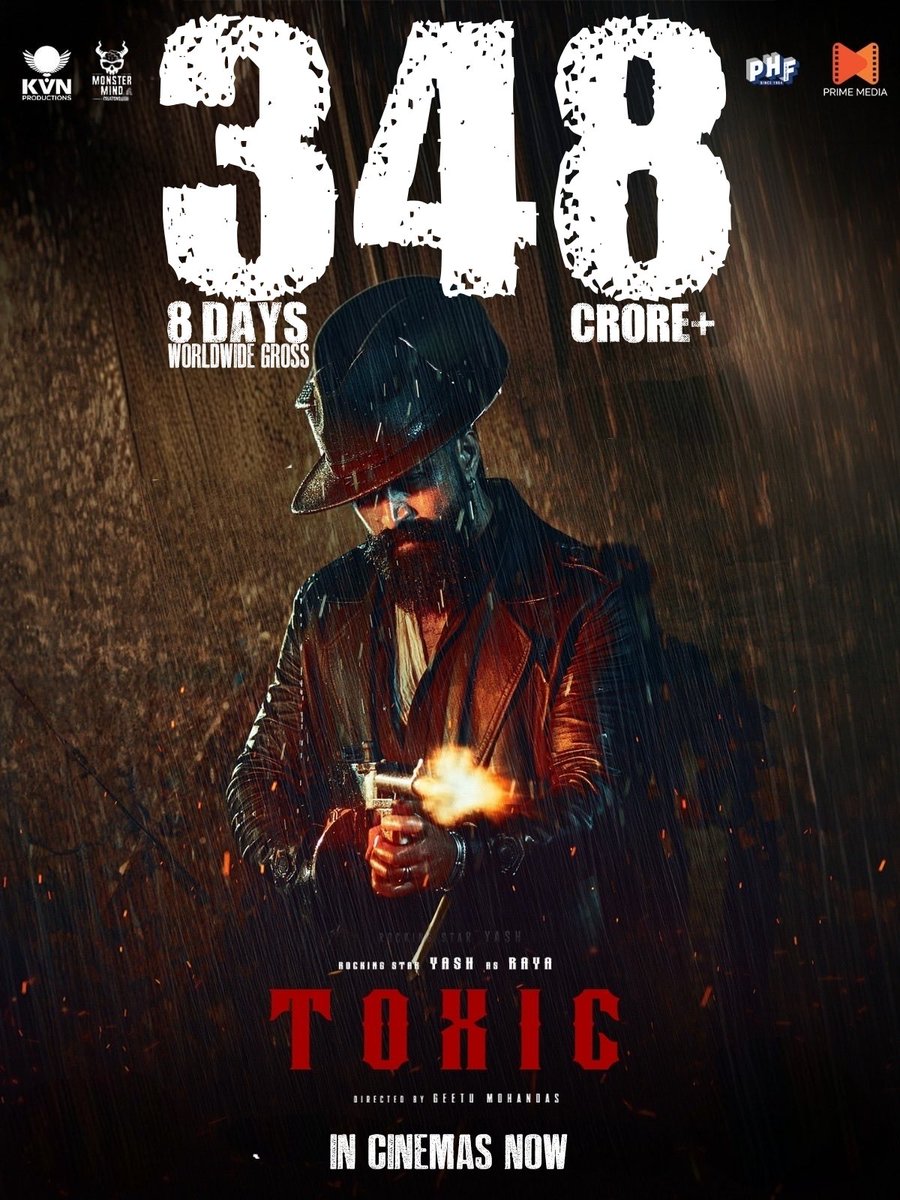 AsianBoxOffice's tweet photo. #ToxicTheMovie 8 Days Worldwide Gross ₹348CR+ 🔥🔥🔥🔥🔥

Rocking Star @TheNameIsYash 👑 https://t.co/gwuQbPTFgp
