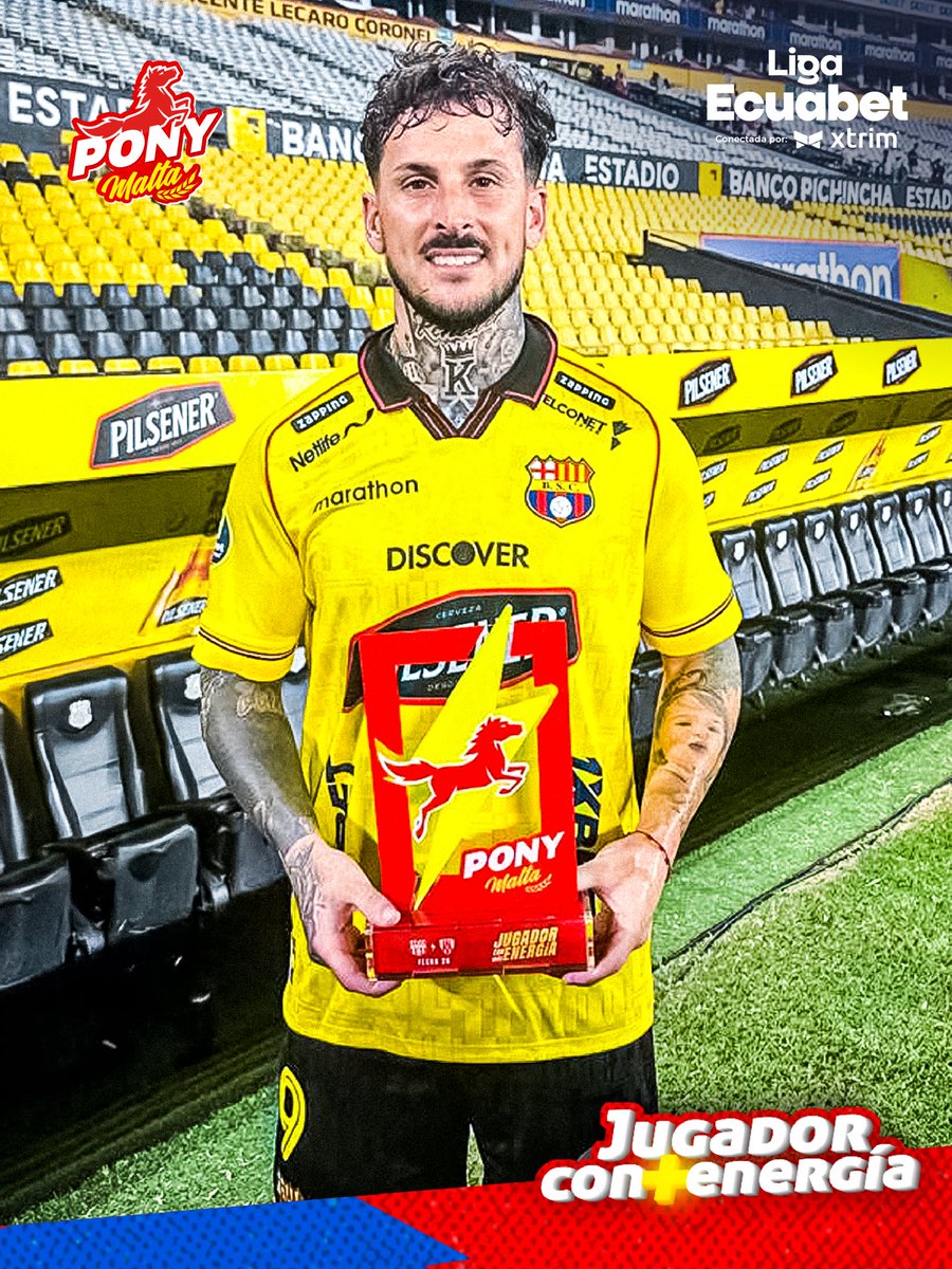 LigaEcuabetec's tweet photo. 🥇Darío Benedetto de @BarcelonaSC fue elegido como el jugador con más energía @ponymaltaec 🔥

#LigaEcuabetConectadaPorXtrim #PonyMalta 🇪🇨💯 https://t.co/dICpTFTR1M