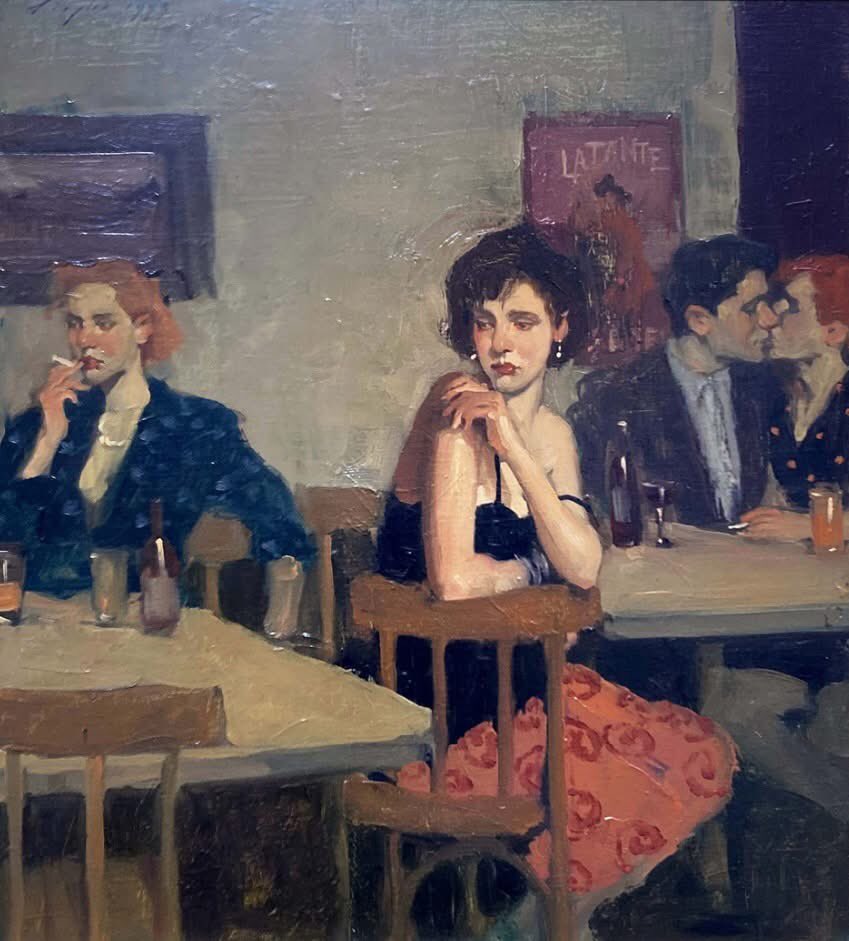 olgatuleninova's tweet photo. Malcolm T Liepke (American, b.1953) 
"By Herself," 1993 
Oil on canvas 
22 x 20 in https://t.co/IuFglAUtR1