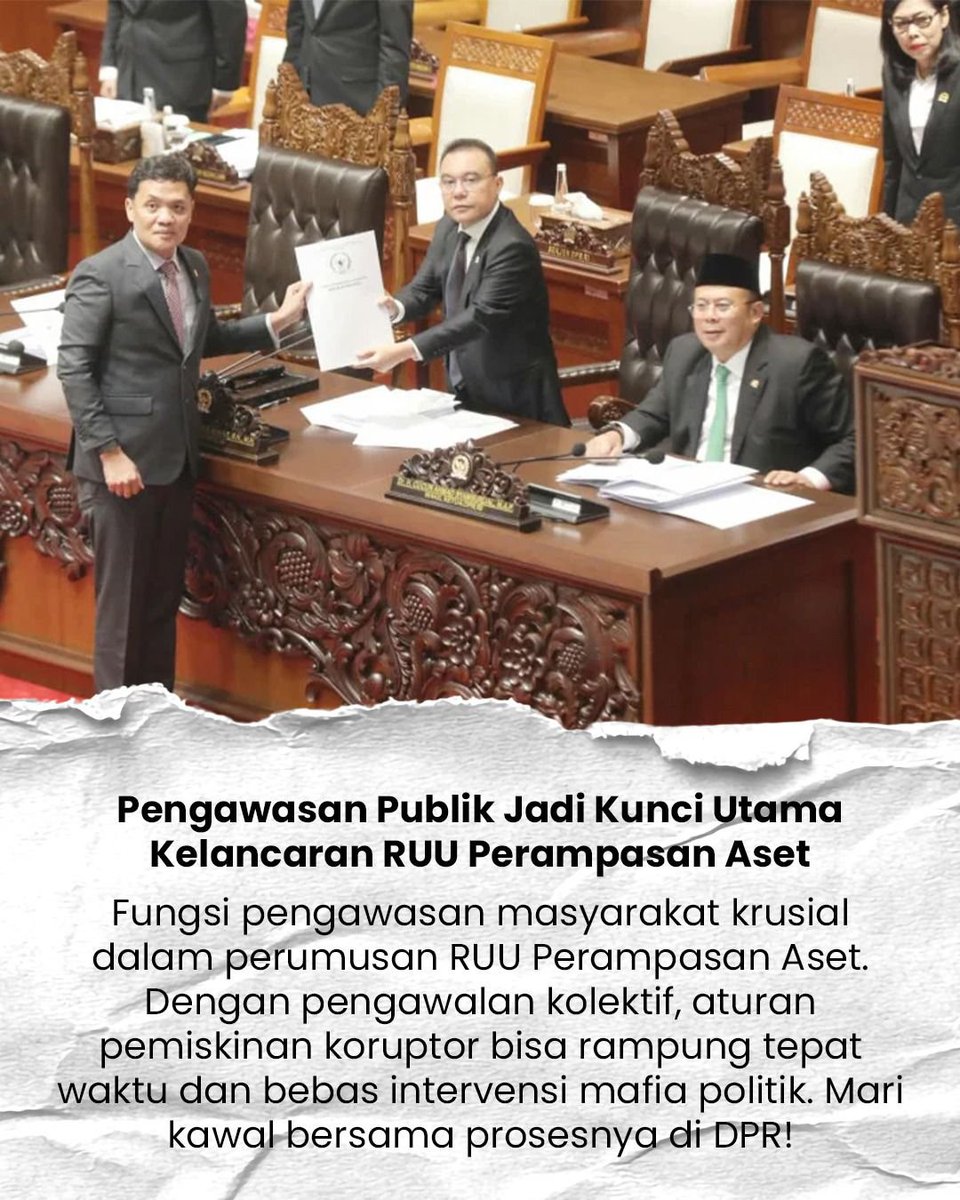 MailIsmail0e's tweet photo. Pengawasan publik jadi kunci utama kelancaran RUU Perampasan Aset
#KawalRUUPerampasanAset
Lawan Mafia Politik https://t.co/9ON85qepOV