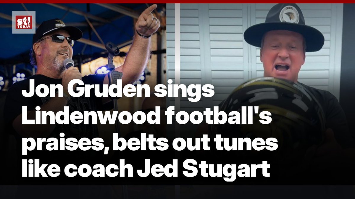 stltoday's tweet photo. Former NFL coach, "Monday Night Football" television analyst and current content creator Jon Gruden put Lindenwood football — and coach Jed Stugart's country music background — in the limelight Tuesday. Link in comments. https://t.co/7SU2VNagSP