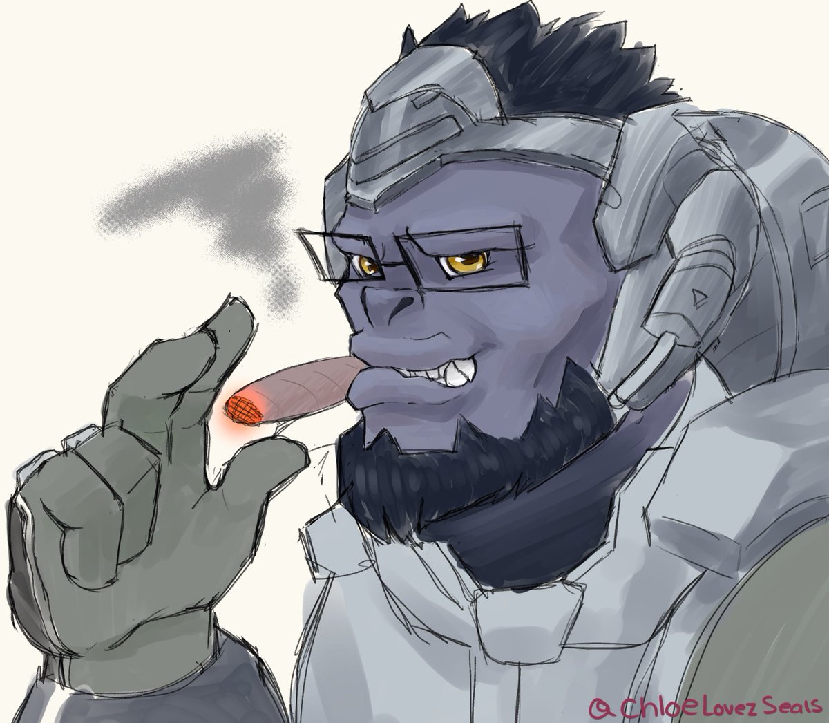 ChloeLovezSeals's tweet photo. You PMO me off by saying you wouldn’t smoke weed with him so I drew Winston smoking a fat dart in retaliation🤬 https://t.co/GZkwbPDynl