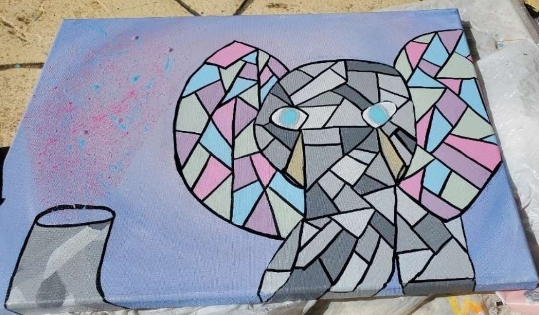 EmpySue's tweet photo. I take time to breathe and recenter myself with a hobby. One of my favorites: Geometric paintings (The bird is my most current project.) https://t.co/Vk0vBCbW4V