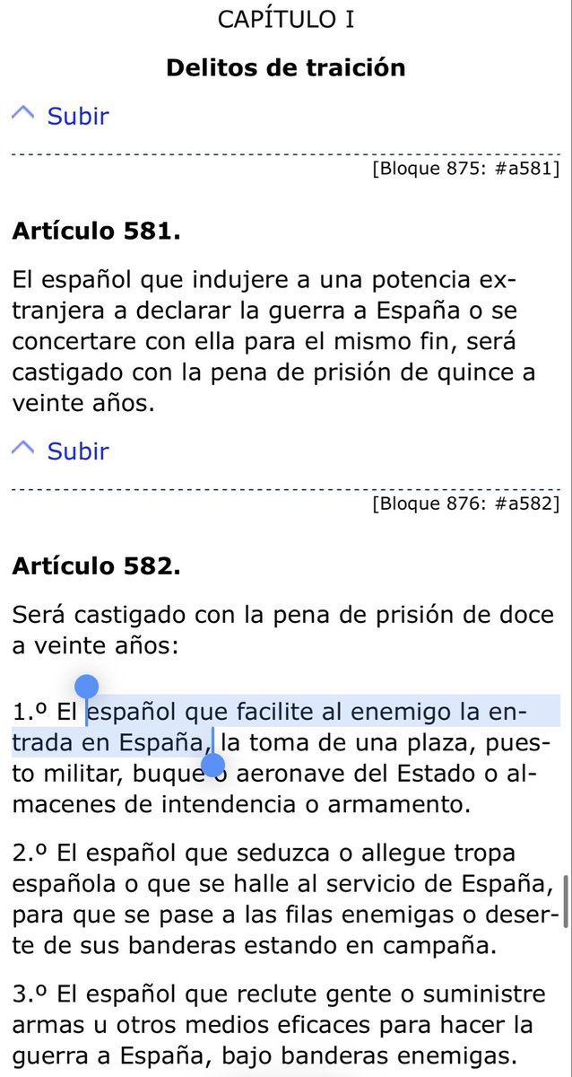 ppreinounido's tweet photo. @Jon_Echeverria_ @gloriosofan06 Delito de Traición según el Código Penal: https://t.co/iZ5K1Ld5K7