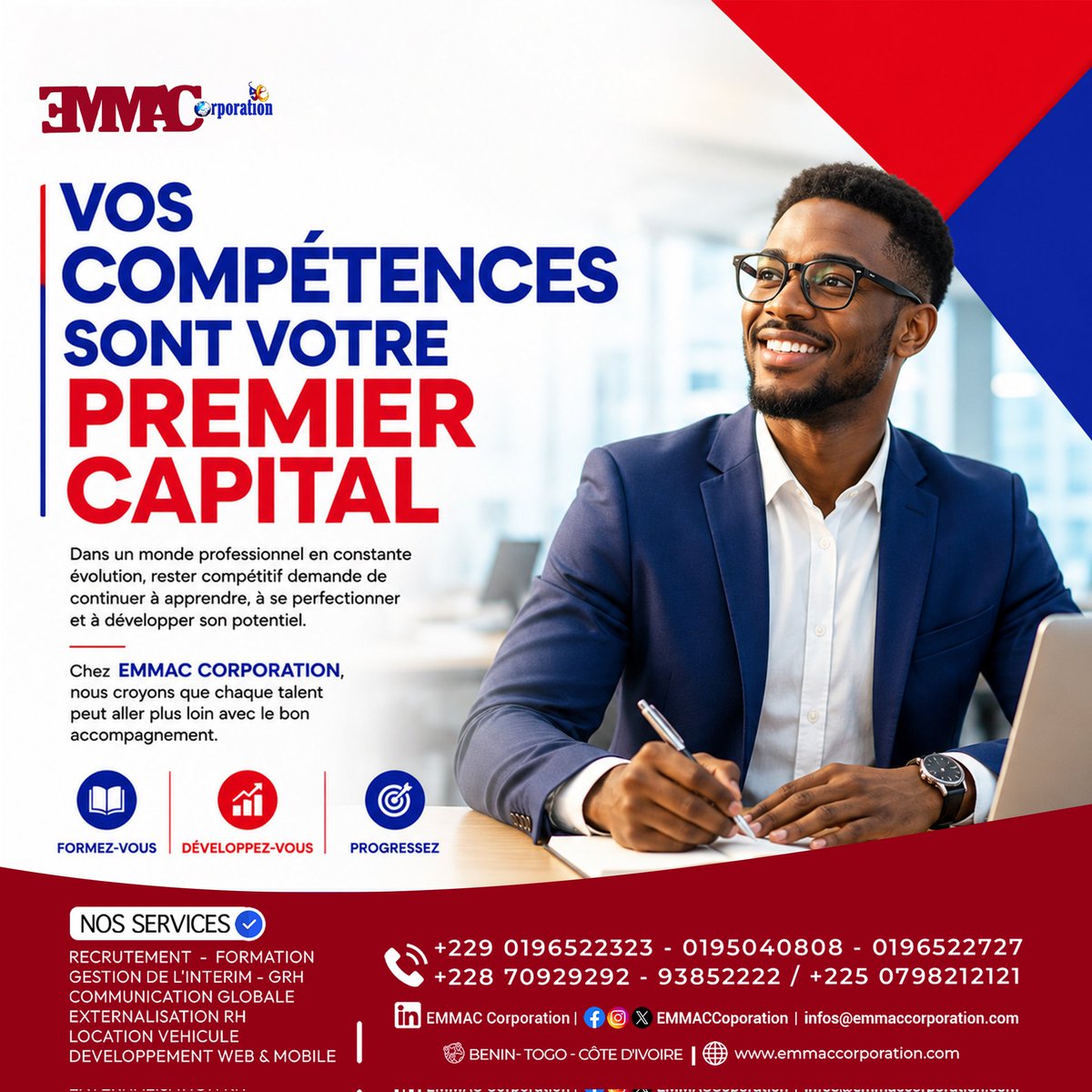 EMMACCorporati2's tweet photo. Vos compétences sont votre premier capital. À vous de les faire grandir ! ����📈 Dans un monde professionnel en constante évolution, apprendre, se perfectionner et développer son potentiel sont les clés pour rester compétitif. https://t.co/tg4kcQYrmu