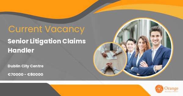 Orangerecruits's tweet photo. Apply now! Senior Litigation Claims Handler, €70000 - €80000 per annum + Competitive Benefits Package - #DublinCityCentre. https://t.co/GRrw9vYWO6 https://t.co/QWN888UWgh