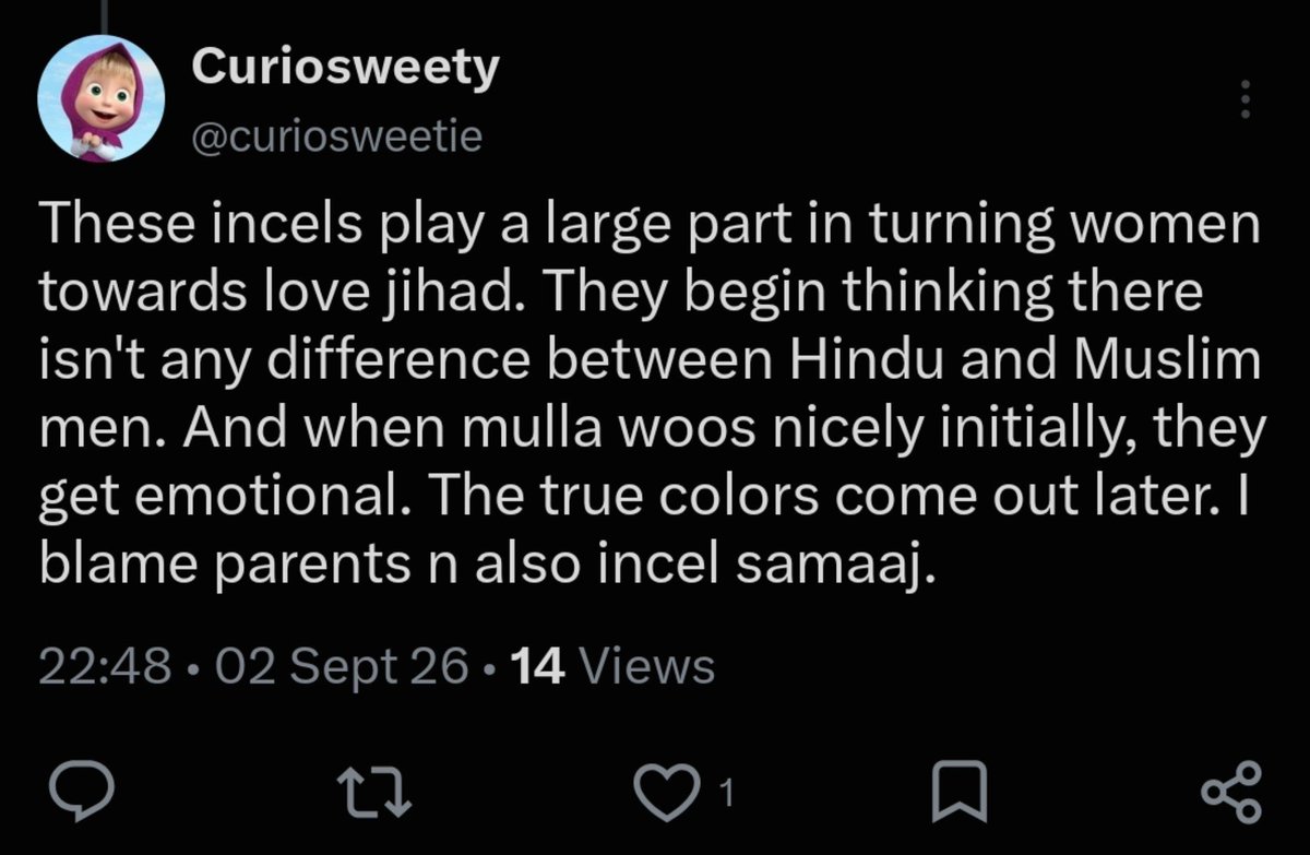 nightbeatsdrop's tweet photo. Love jihad is just sullas taking ugly and degenerate Honda shernis out of the dating and marriage pool of Chad Hindu guys. Are we supposed to hate it? https://t.co/q76IohUCDS