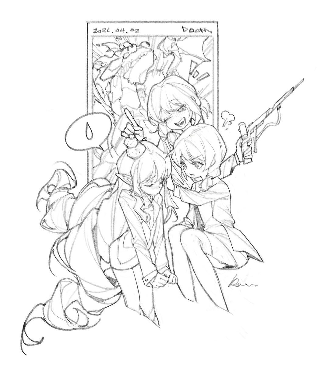 Unfairnight3's tweet photo. #doodle #wip ゲーム仲間たち 🙂 https://t.co/J5KW4ACZ35
