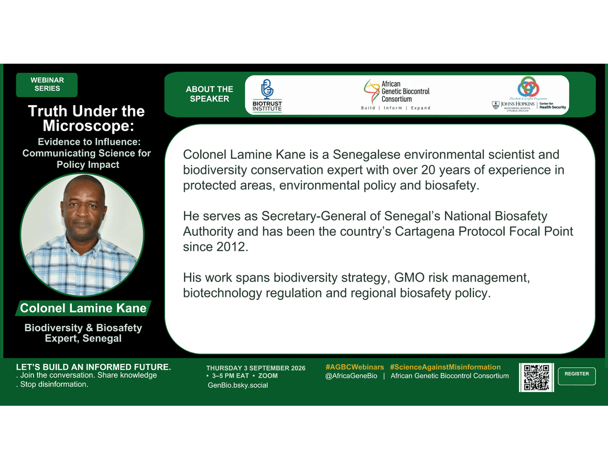 AfricaGeneBio's tweet photo. 🎙️ Meet our moderators!

Dr. Lamine Kane &amp; Engela Duvenage are ready to lead the conversation!🔬💬

🗓️Sep 3 | 3–5 PM EAT/12 PM GMT
📌What question should they ask? Drop it below! 👇

🔗Register: https://t.co/VtnTLaK6sN

#AfricaGeneBio #TruthUnderTheMicroscope #Scicom https://t.co/S6I444KjOc