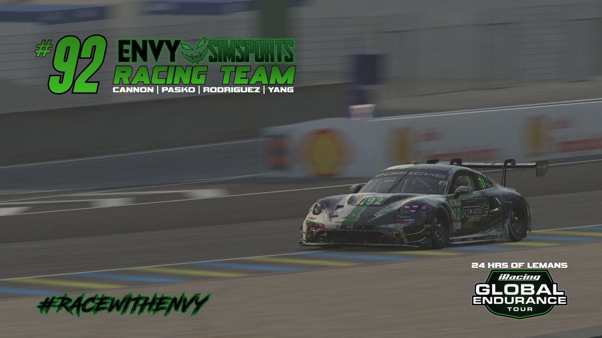 envysimsports's tweet photo. The Envy Team is taking on #LeMans24h today. Let's bring home another win 🏆

Good luck gentlemen 🔥

#RaceWithEnvy | #iracing https://t.co/owXJkU9Ypc