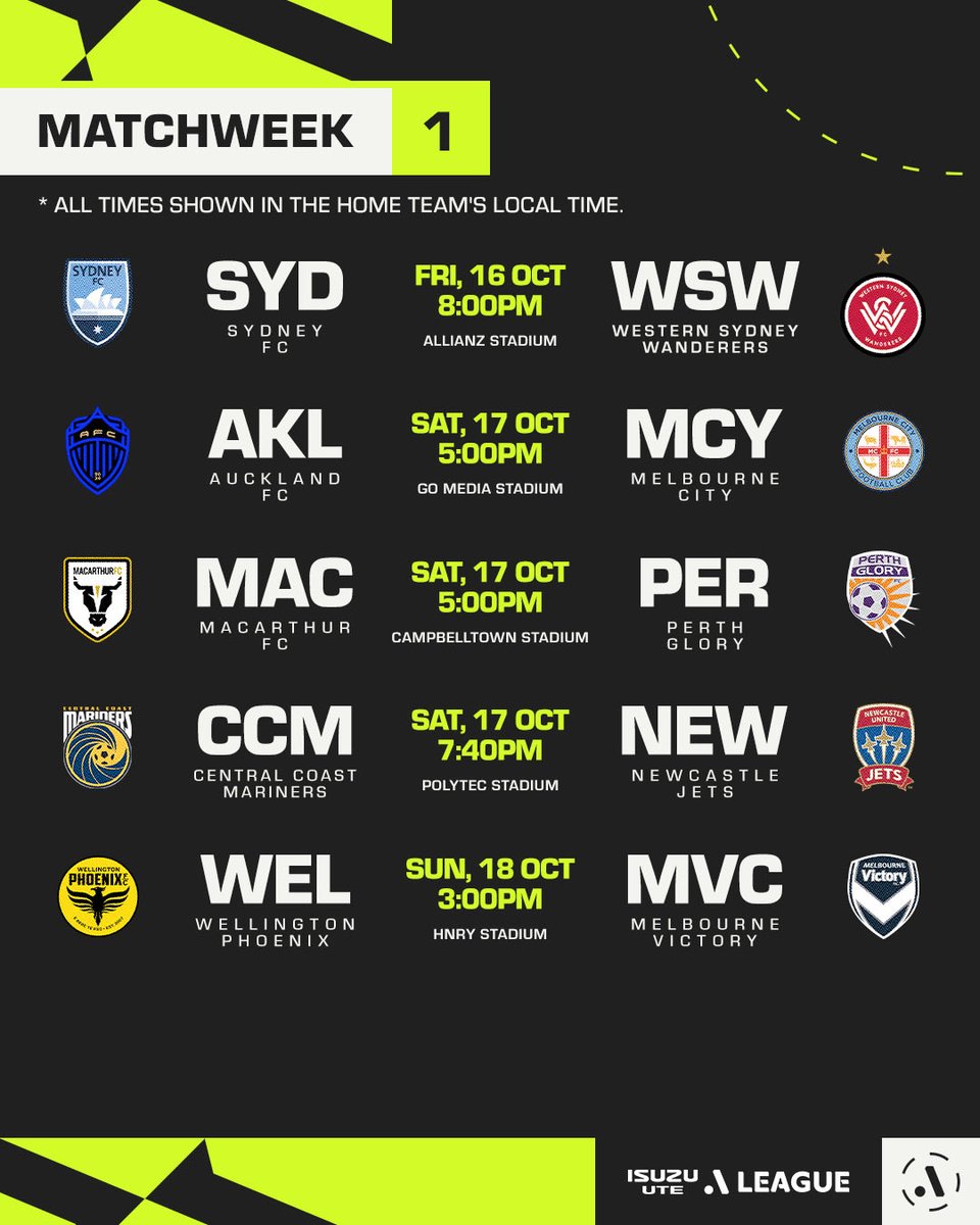 aleaguemen's tweet photo. UPDATE: Your fixtures to start the 2026/27 Isuzu UTE A-League season! 🚨

Due to Adelaide United's AFC commitments, the Reds' Matchweek 1 fixture with Brisbane Roar will now be played on Tuesday 15 December 🗓️ https://t.co/ZA7fKfmQZM