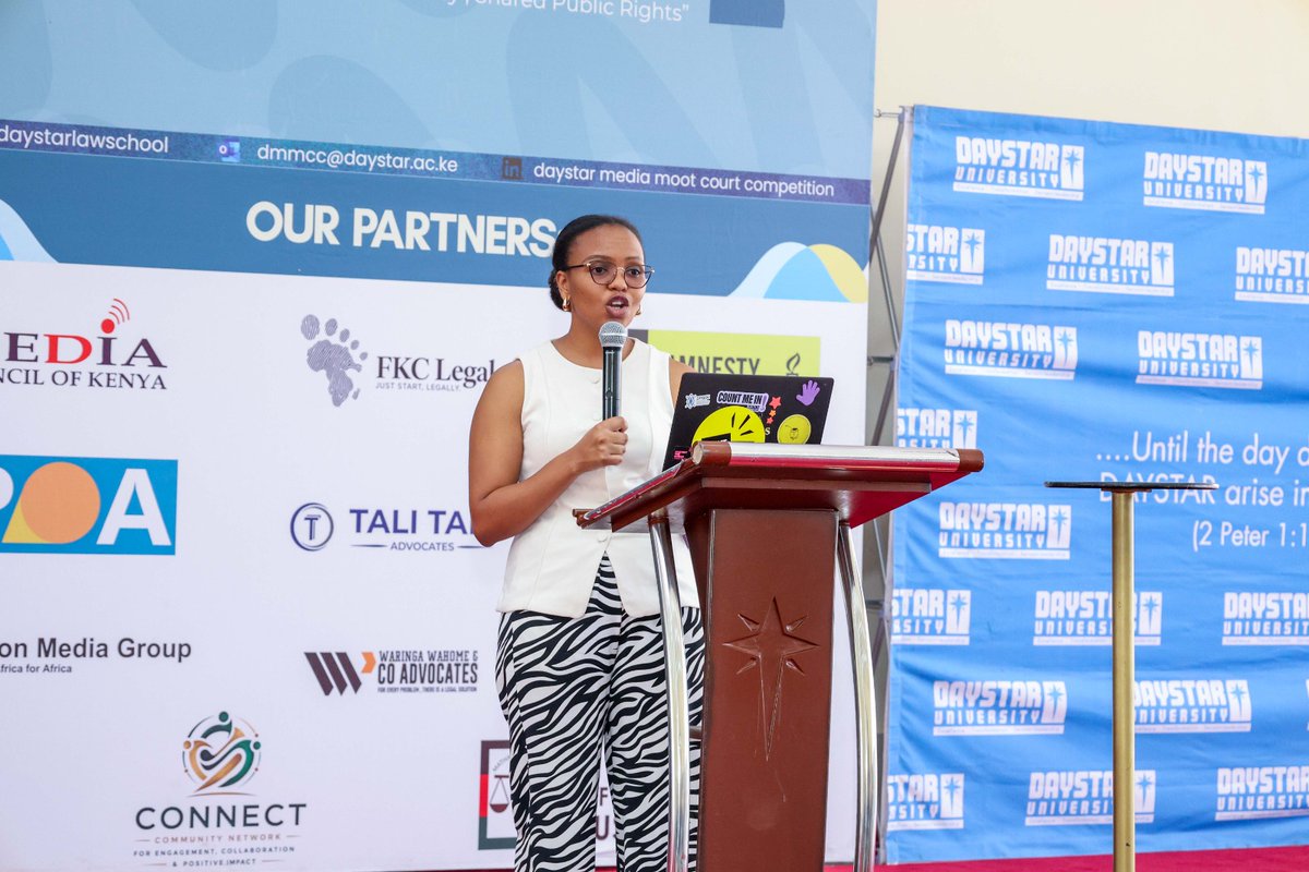 AmnestyKenya's tweet photo. Yesterday, Amnesty International Kenya joined the 2nd Daystar Media Moot Court Competition, held under the theme “Cross-Border Advocacy, Shared Public Rights.” Our Technology and Human Rights Campaigner delivered the keynote address and facilitated a session on Amnesty International Kenya’s report, The Fear, Everyone Is Feeling It, which documents the growing threat of technology-facilitated violence against young activists and human rights defenders.

The discussions highlighted an urgent reality: as digital spaces become increasingly central to civic participation, they are also being used to intimidate, silence and target those who speak out.

For human rights defenders, journalists and activists, repression no longer stops at national borders, and neither can our response.

The protection of civic space requires stronger safeguards for digital rights, accountability for those who perpetrate online violence, and regional solidarity to ensure that people can exercise their rights without fear.

We thank Daystar University and the students participating in the Moot Court for creating space for these important conversations and for engaging with the challenges facing human rights advocacy in an increasingly digital and interconnected East Africa.

Defending human rights means defending the spaces where people speak, organise and demand accountability.