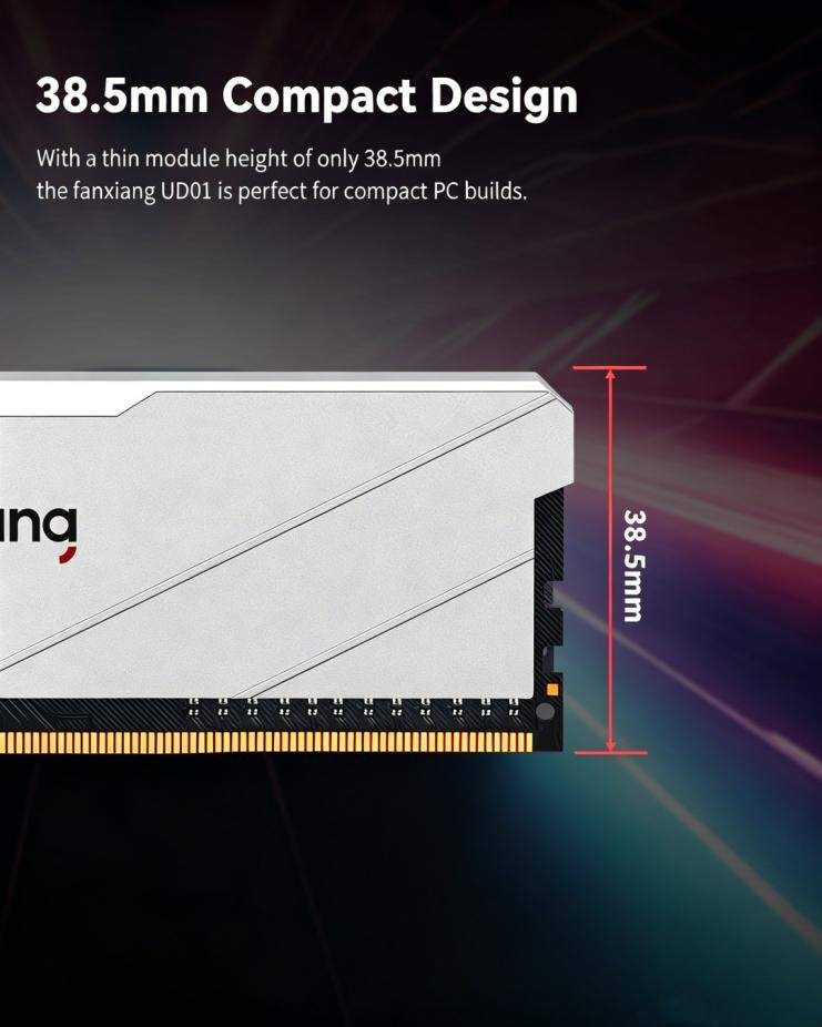 Fanxiang_tech's tweet photo. Fanxiang UD01R 38.5mm slim DDR4. Compact build, big performance. Intel &amp; AMD ready out of the box. Game, multitask, create — faster. ⚡ #DDR4 #RAMUpgrade #PCBuild #GamingPC #LowProfileRAM 
https://t.co/z8dwKYKozq https://t.co/uzAS3BX3Q1